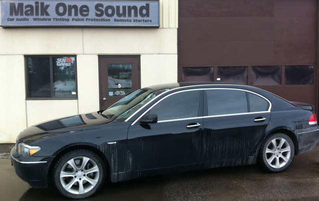 2008 BMW 750i with professional window tint in North Bay